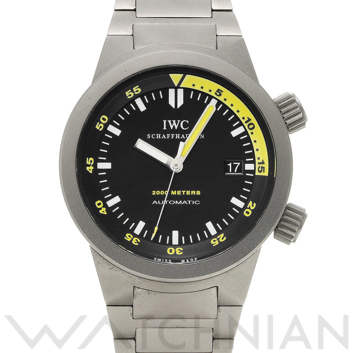 IWC メンズ腕時計 アクアタイマー IW353803 ブラック（黒）文字盤 自動巻き