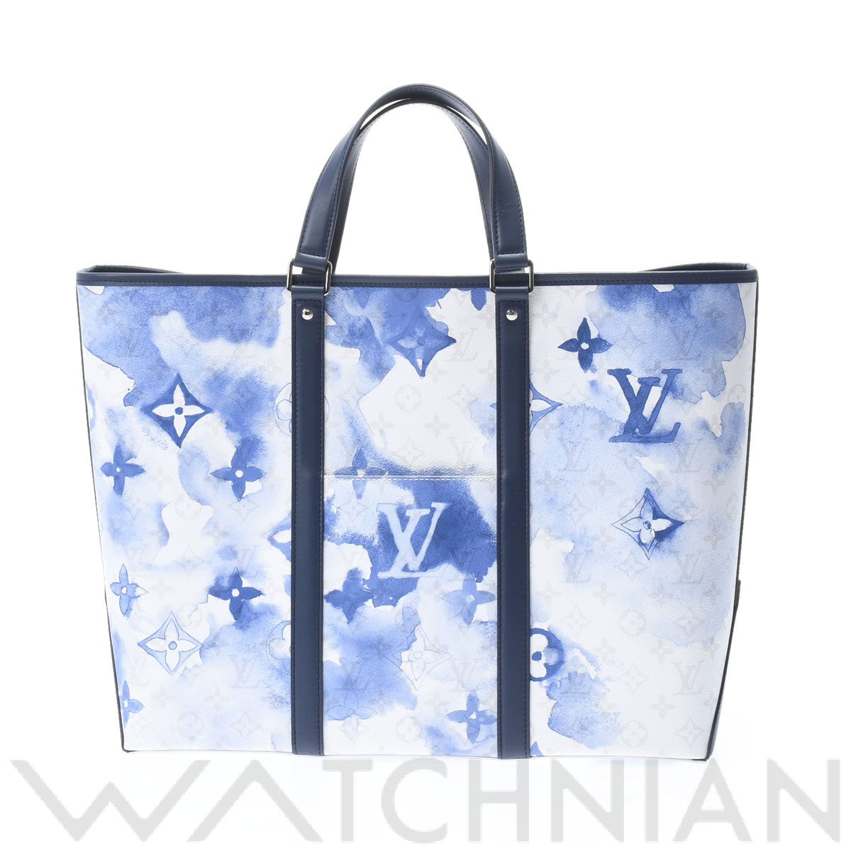 LOUIS VUITTON Monogram Water Color Weekend Tote PM Bag Blue M45756