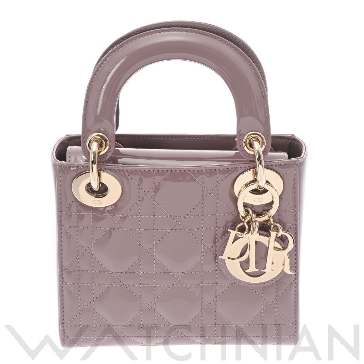 ディオール / Dior カナージュ LADY DIOR ミニバッグ パープル/ゴールド金具 M0505OWCB パテントカーフ レディース バッグ  【中古】【bag】