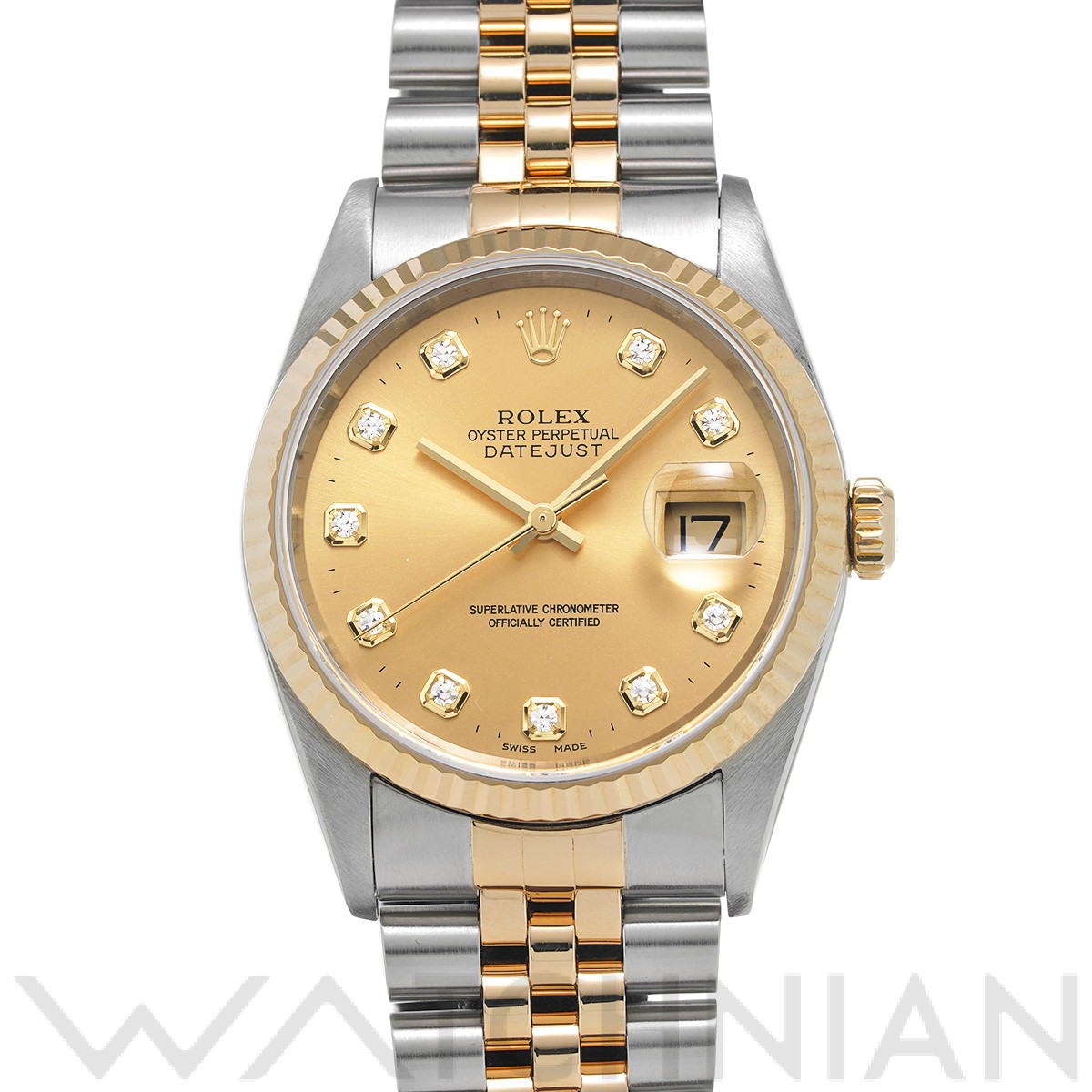 ロレックス ROLEX 16233G K番(2002年頃製造) シャンパン /ダイヤモンド メンズ 腕時計