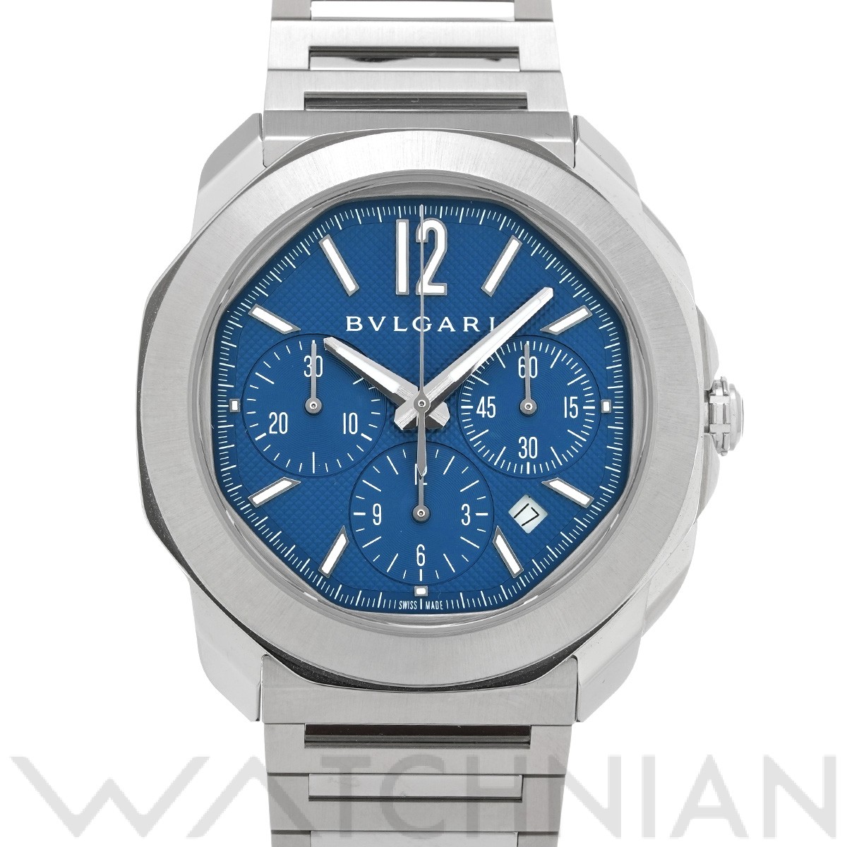 ブルガリ / BVLGARI オクト ローマ クロノグラフ OC42SCH ブルー メンズ 時計 【中古】【wristwatch】