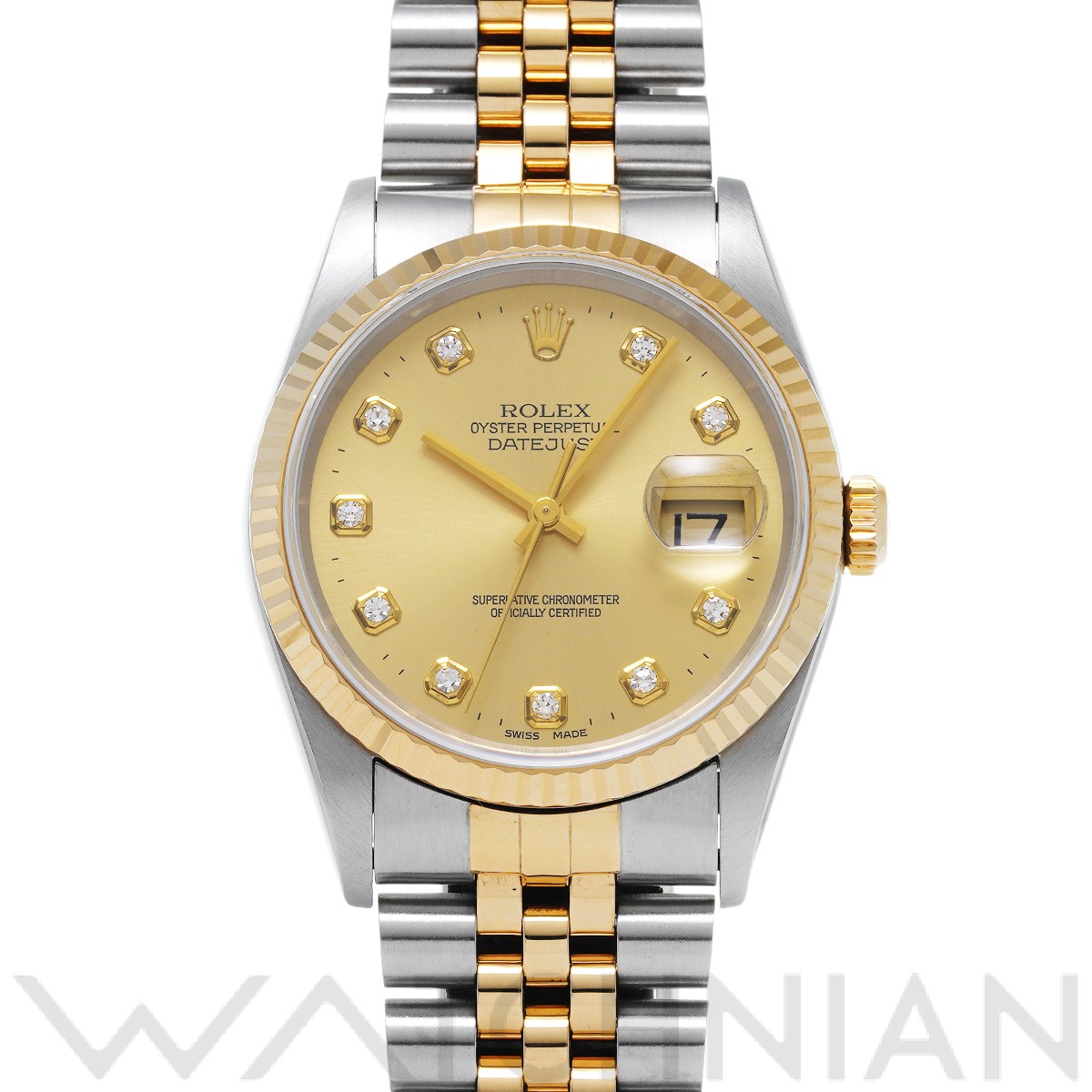 ロレックス ROLEX 16233G T番(1997年頃製造) シャンパン /ダイヤモンド メンズ 腕時計