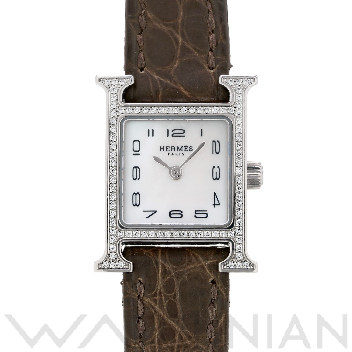 美品 新型 エルメス Hウォッチ ゴールド ホワイト HH1.201レディース腕時計