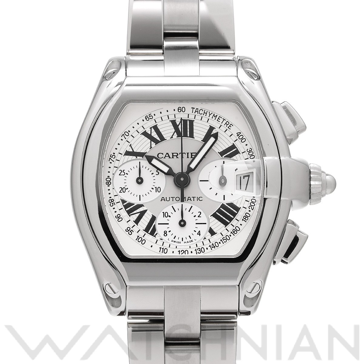 カルティエ ロードスター クロノグラフ XL W62006X6 シルバー メンズ 時計 【中古】【wristwatch】