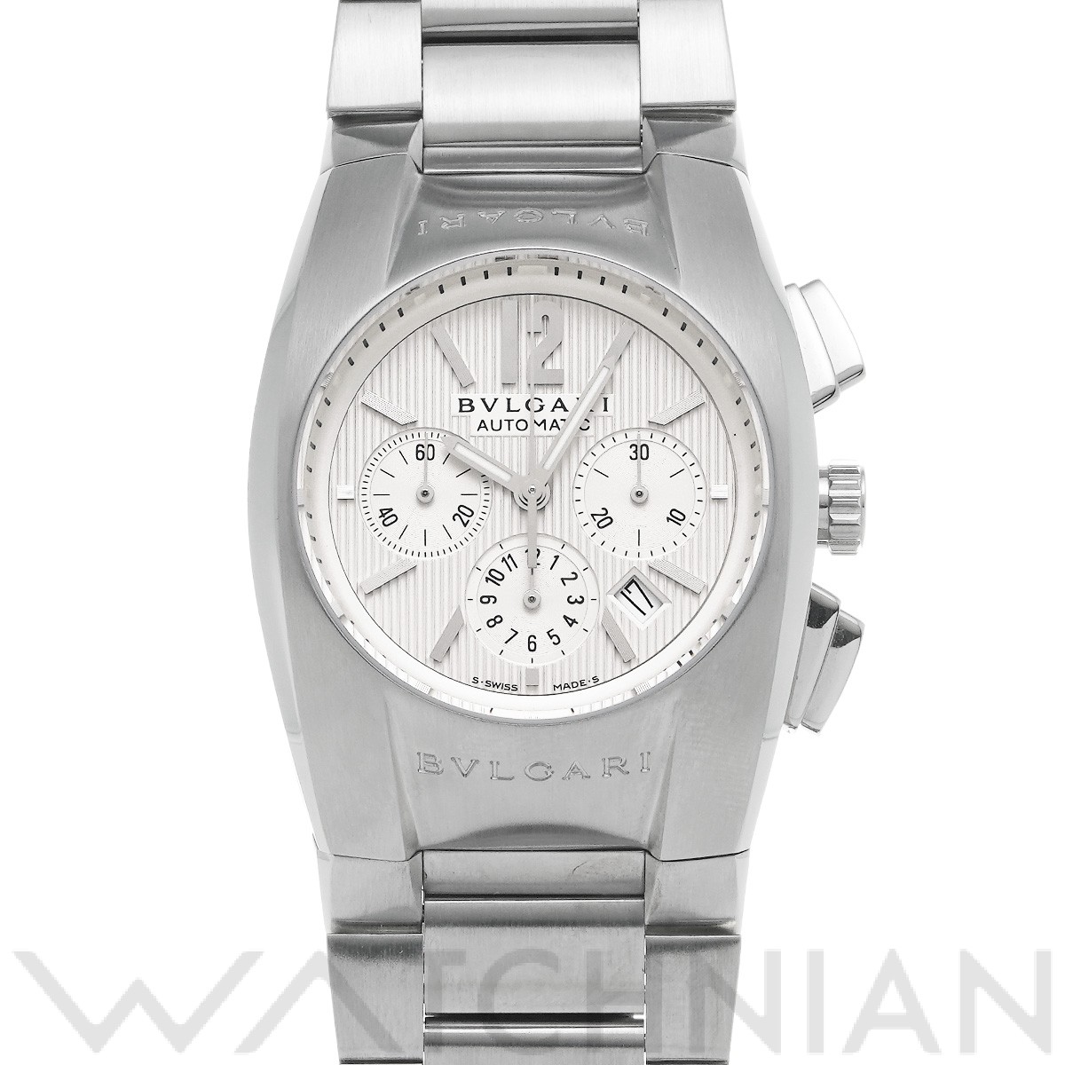 ブルガリ エルゴン クロノグラフ EG35C6SSDCH ホワイト メンズ 時計 【中古】【wristwatch】