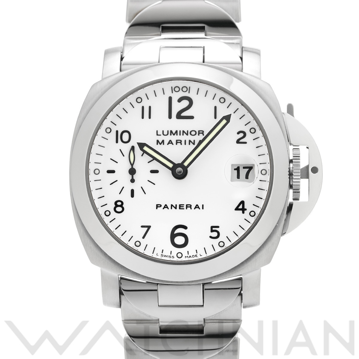 パネライ ルミノールマリーナ オートマティック PAM00051 ホワイト メンズ 時計 【中古】【wristwatch】
