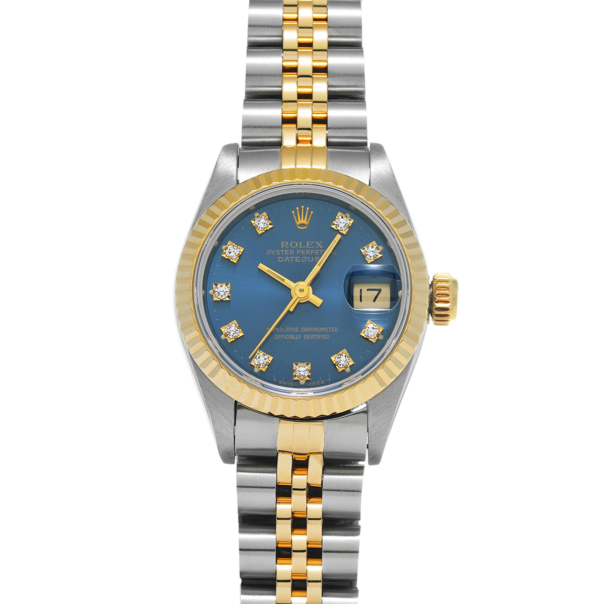 ロレックス デイトジャスト 69173G ブルー/ダイヤモンド レディース 時計 【中古】【wristwatch】