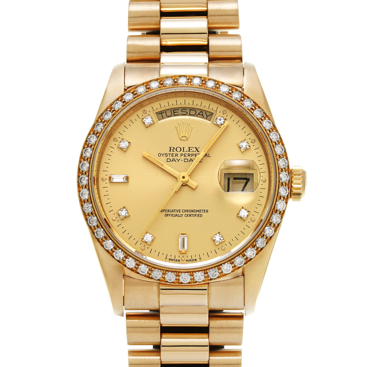 ロレックス デイデイト 18048A シャンパン/ダイヤモンド メンズ 時計 【中古】【wristwatch】