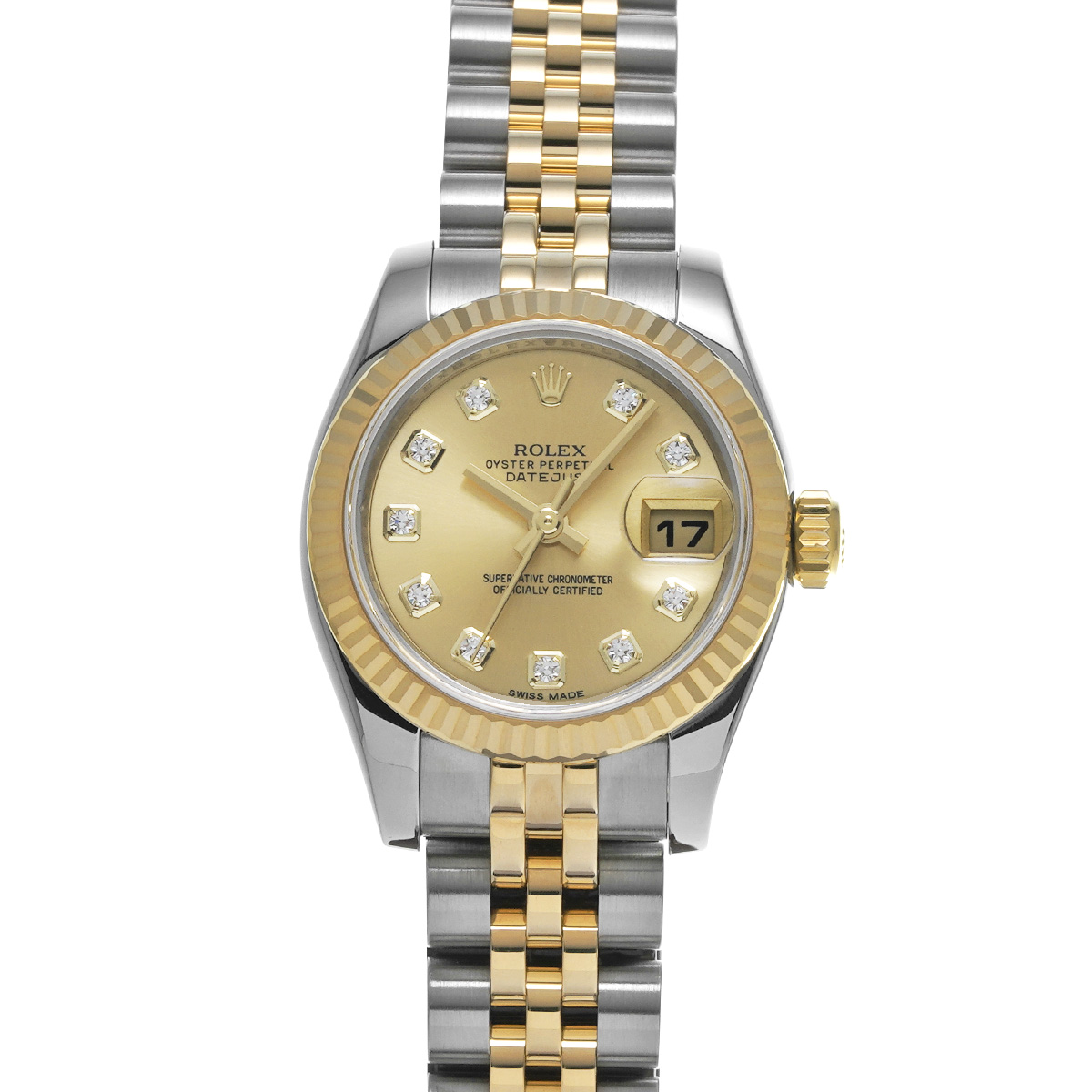 ロレックス デイトジャスト 179173G シャンパン/ダイヤモンド レディース 時計 【中古】【wristwatch】