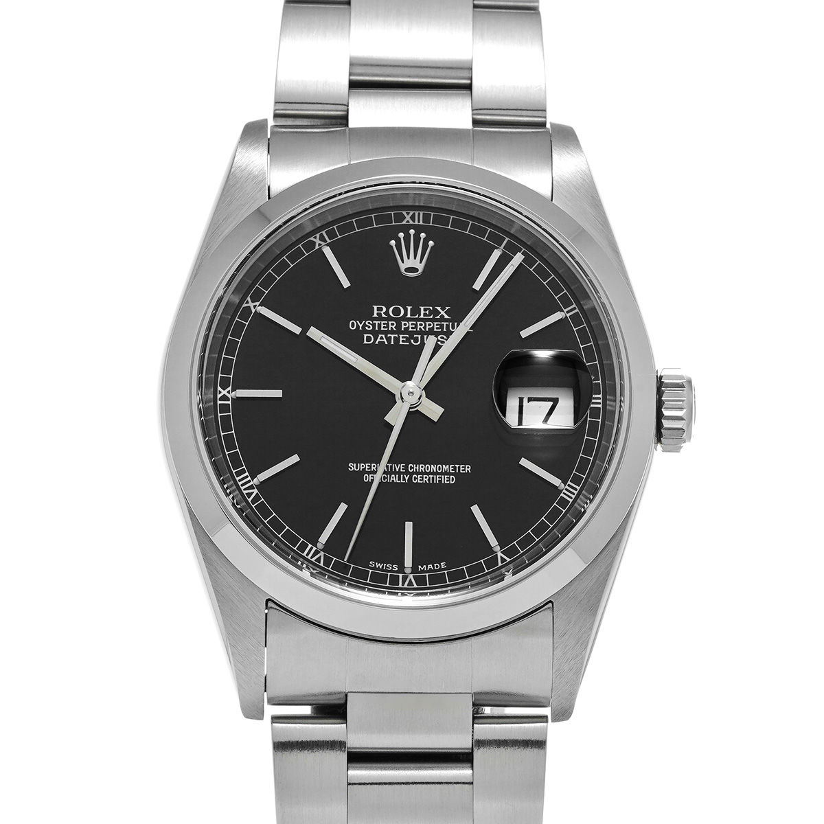 ロレックス デイトジャスト 16200 ブラック メンズ 時計 【中古】【wristwatch】