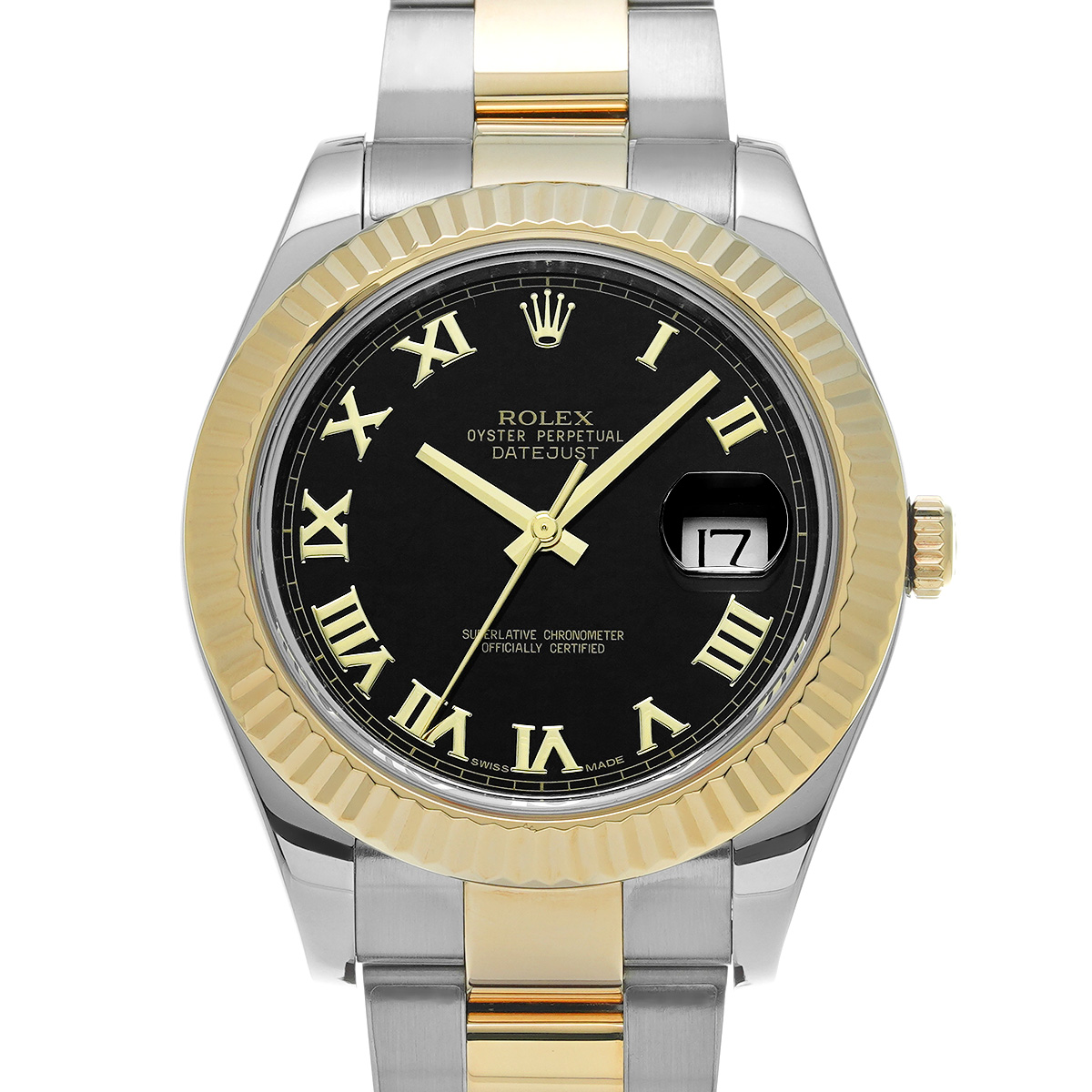 ロレックス デイトジャストII 116333 ブラック メンズ 時計 【中古】【wristwatch】