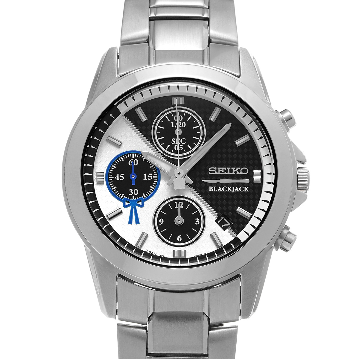 未使用セイコークロノグラフ7T92ホワイト海外モデル セイコー セイコー クロノグラフ ブラックジャック 50周年記念 7T92