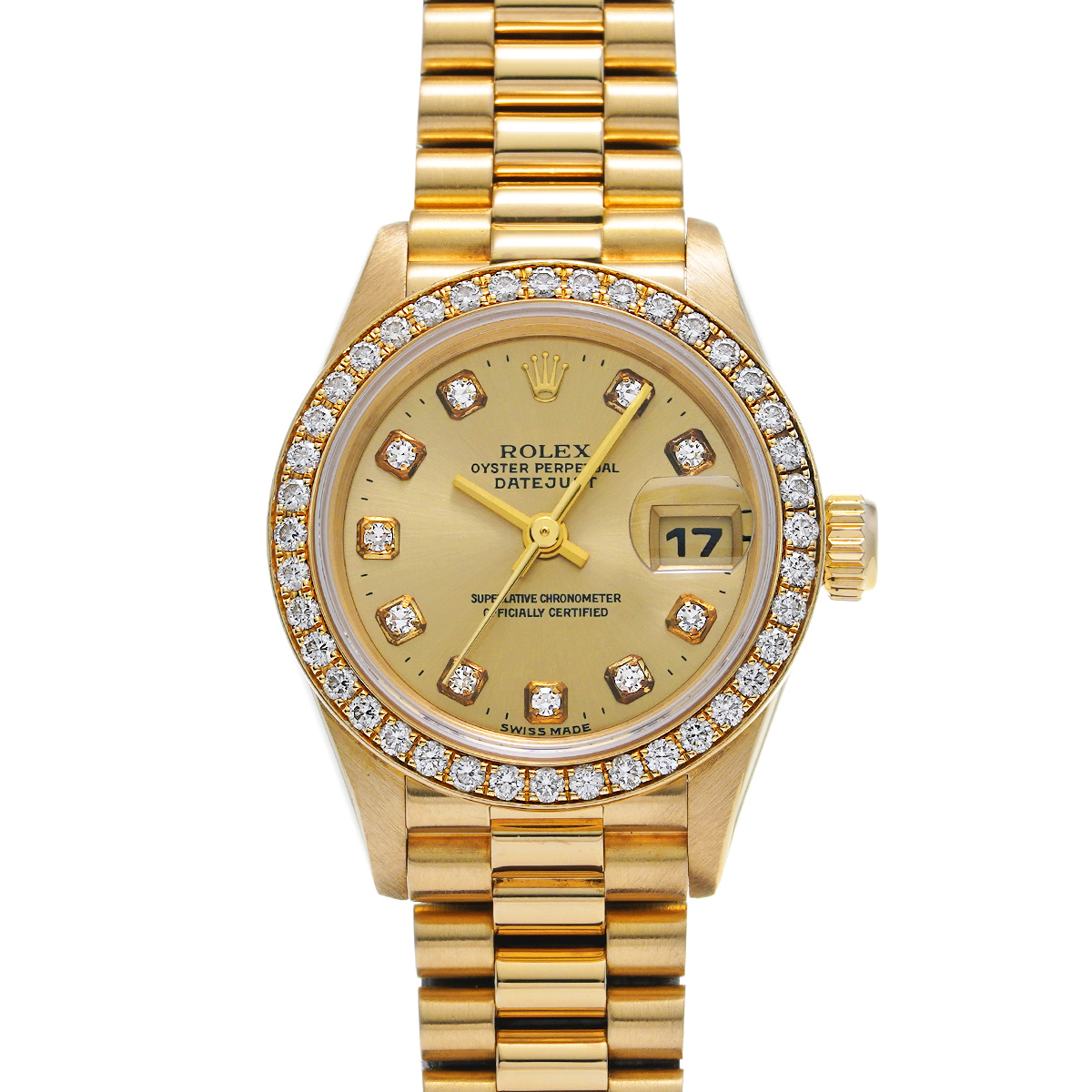 ロレックス デイトジャスト 69138G シャンパン/ダイヤモンド レディース 時計 【中古】【wristwatch】