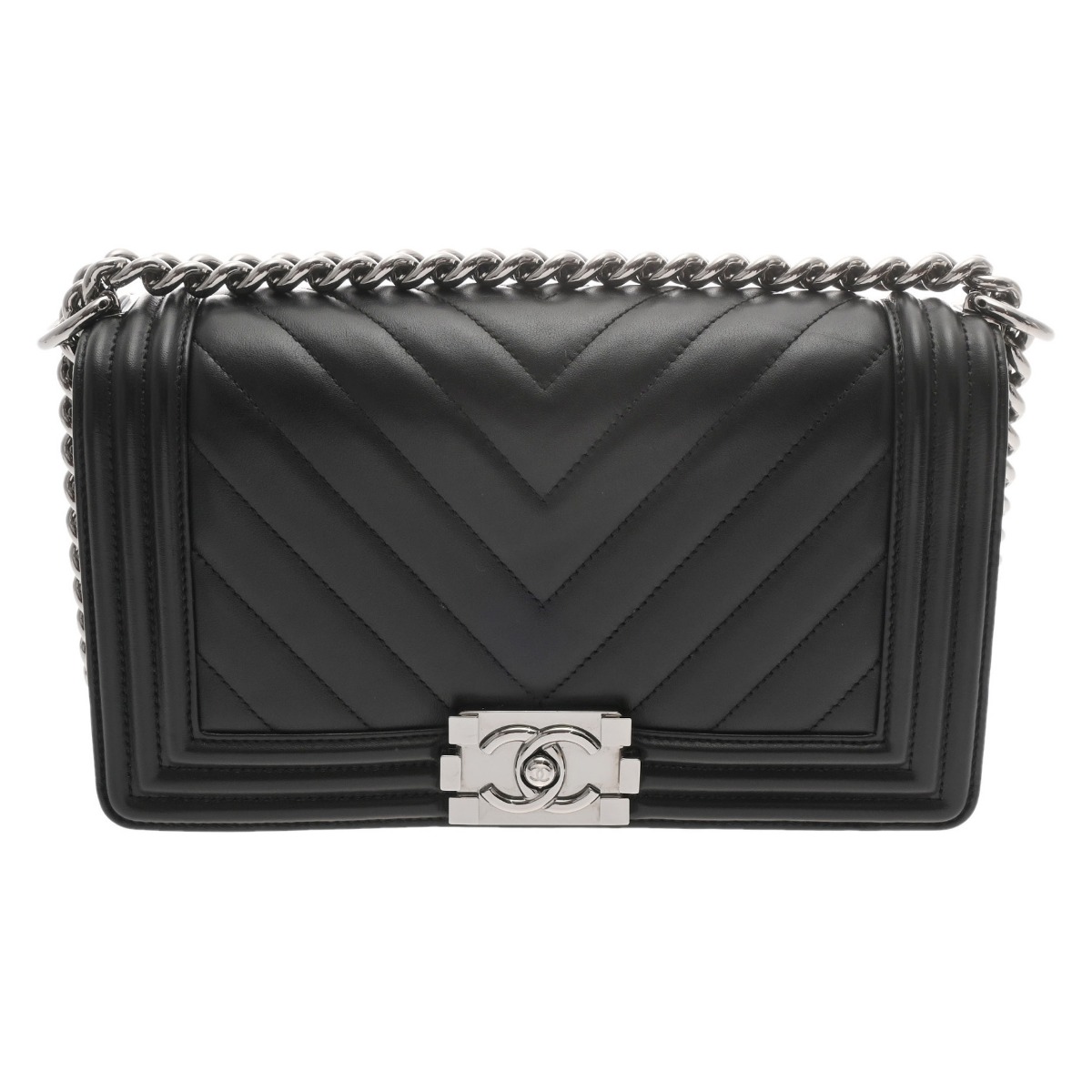美品　シャネル CHANEL ボーイシャネル ラム　VステッチA67086 美品シャネル CHANEL ボーイシャネル ラムVステッチA67086