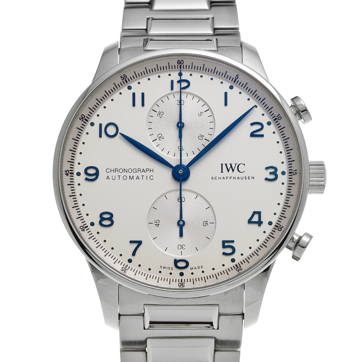 IWC ポルトギーゼ クロノグラフ IW371617 シルバーメッキ メンズ 時計 【中古】【wristwatch】