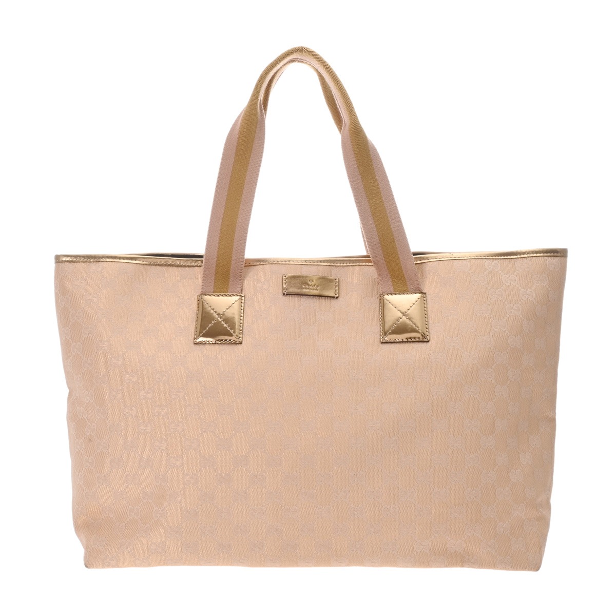 Gucci GGキャンバス トートバッグ ベージュ ダブルG ミディアム トートバッグ ・ベージュ＆ホワイト GG