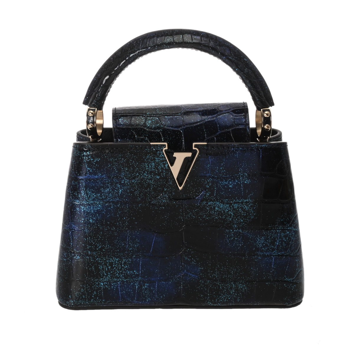 ルイ ヴィトン カプシーヌ MINI 2WAY ブルー/ブラック クロコダイル