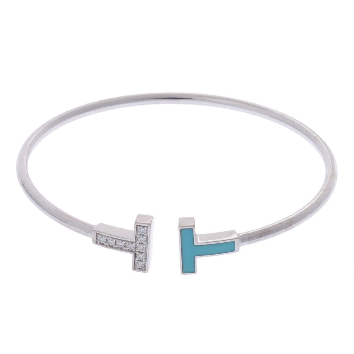 【ティファニー】ティファニー T ダイヤモンド ワイヤー ブレスレット　WG ティファニー】ティファニー T ダイヤモンド ワイヤー