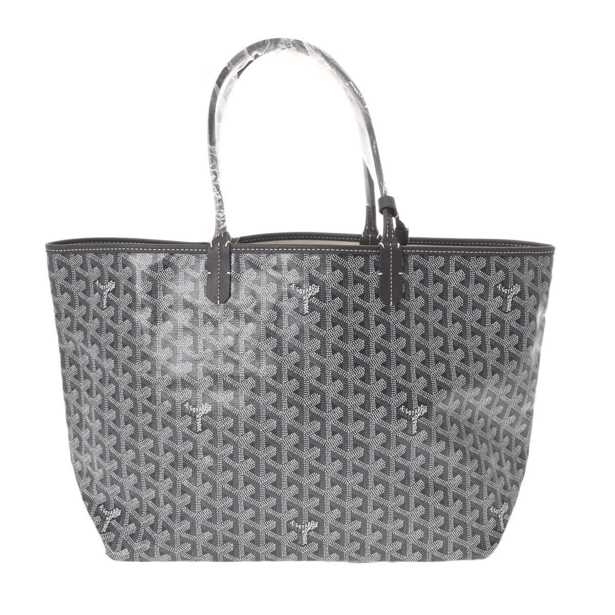 新品 GOYARD ゴヤール サンルイPM グレー トートバッグ ユニセックス ゴヤール ヘリンボーン サンルイPM グレー PVC/カーフ ユニセックス
