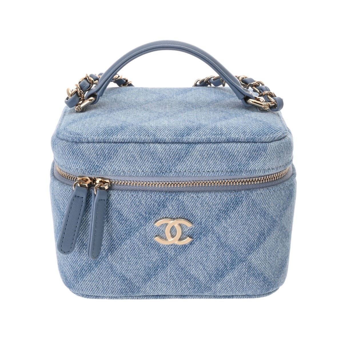 シャネル マトラッセ スモール ヴァニティケース ブルー AS3171 デニム レディース バッグ 【中古】【bag】