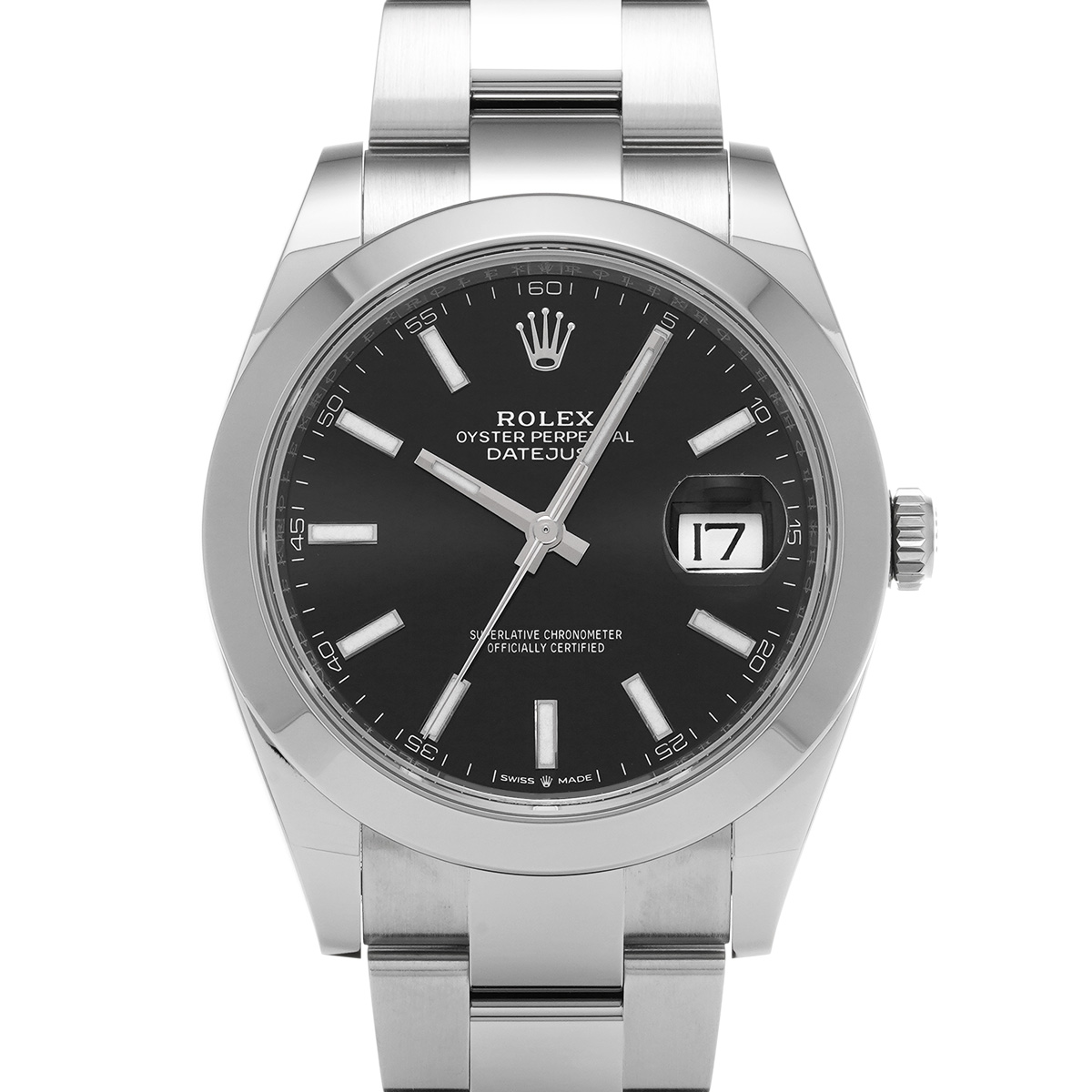 ロレックス デイトジャスト 41 126300 ブライトブラック メンズ 時計 【中古】【wristwatch】