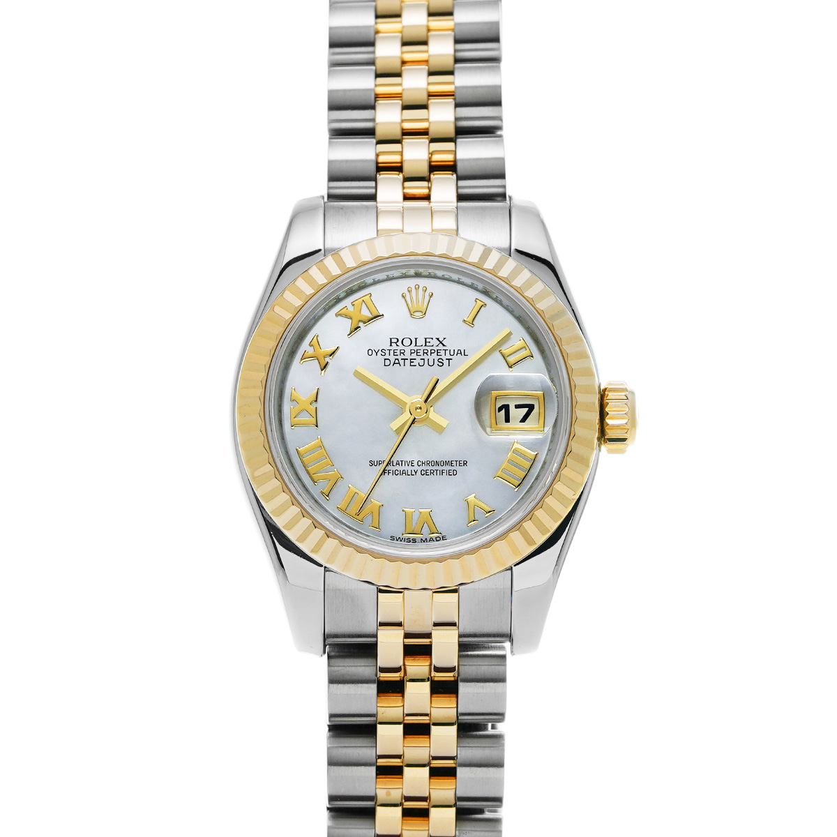 ロレックス デイトジャスト 179173NR ホワイトシェル レディース 時計 【中古】【wristwatch】