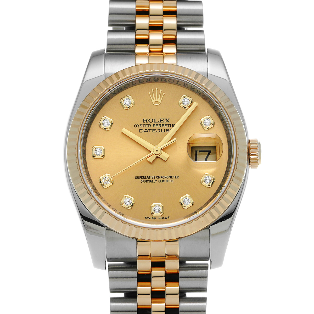 ロレックス デイトジャスト 116233G シャンパン/ダイヤモンド メンズ 時計 【中古】【wristwatch】