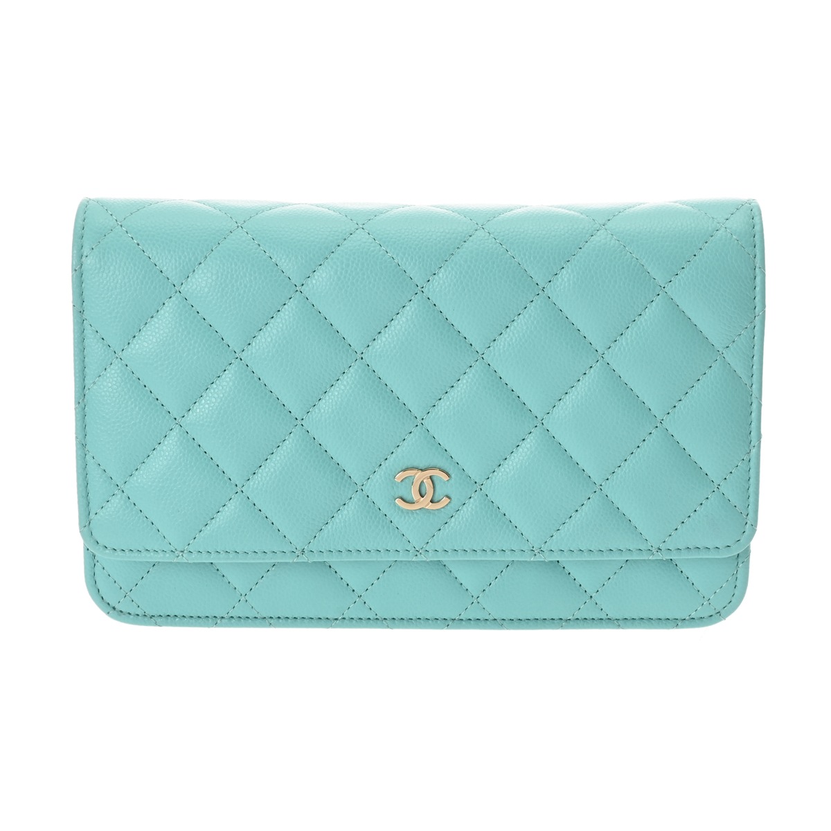 シャネル クラシック チェーンウォレット アクアブルー AP0250 グレ シャネル クラシック チェーンウォレット アクアブルー AP0250 グレ