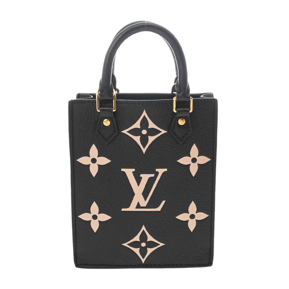 ルイ ヴィトン バイカラーモノグラムアンプラント プティット サックプラ 2WAY ノワール/ベージュ M81416 レザー レディース バッグ 【中古】【bag】