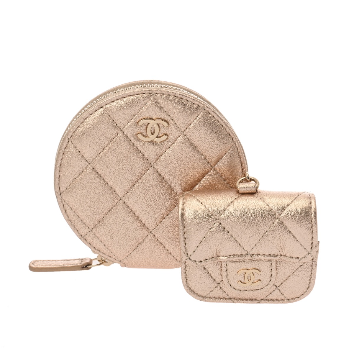 シャネル マトラッセ コインパース AirPodsケース ゴールド