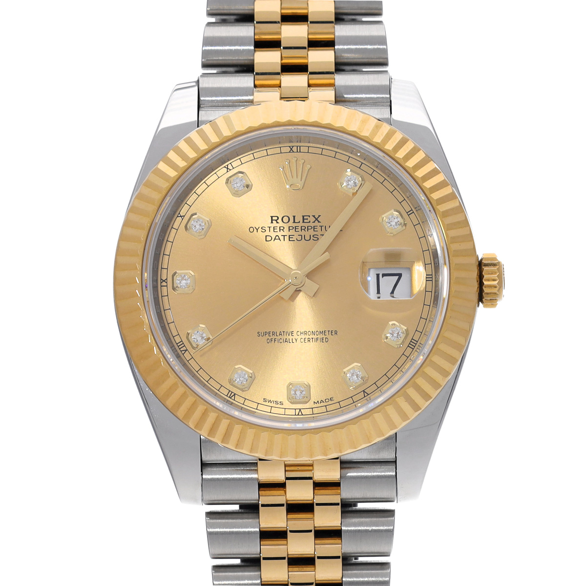 ロレックス デイトジャスト 41 126333G シャンパン/ダイヤモンド メンズ 時計 【中古】【wristwatch】