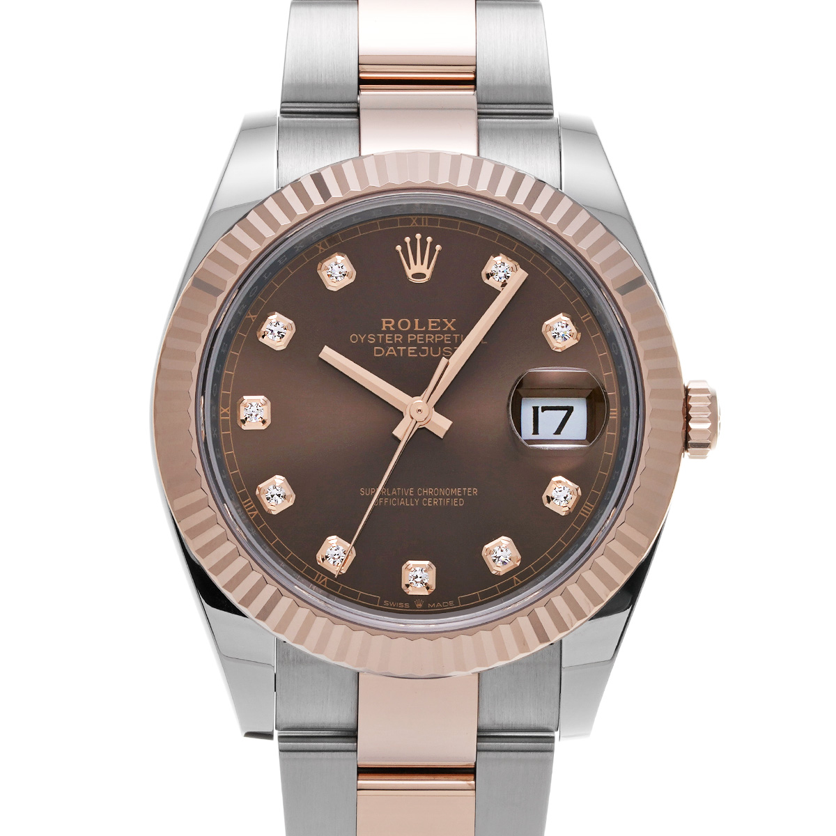 ロレックス デイトジャスト 41 126331G チョコレートブラウン/ダイヤモンド メンズ 時計 【中古】【wristwatch】