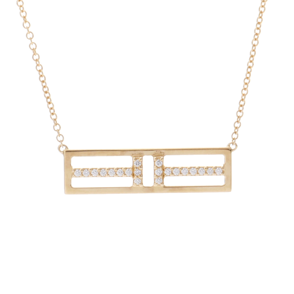 ティファニー T TWO オープンホリゾンタル バー ネックレス