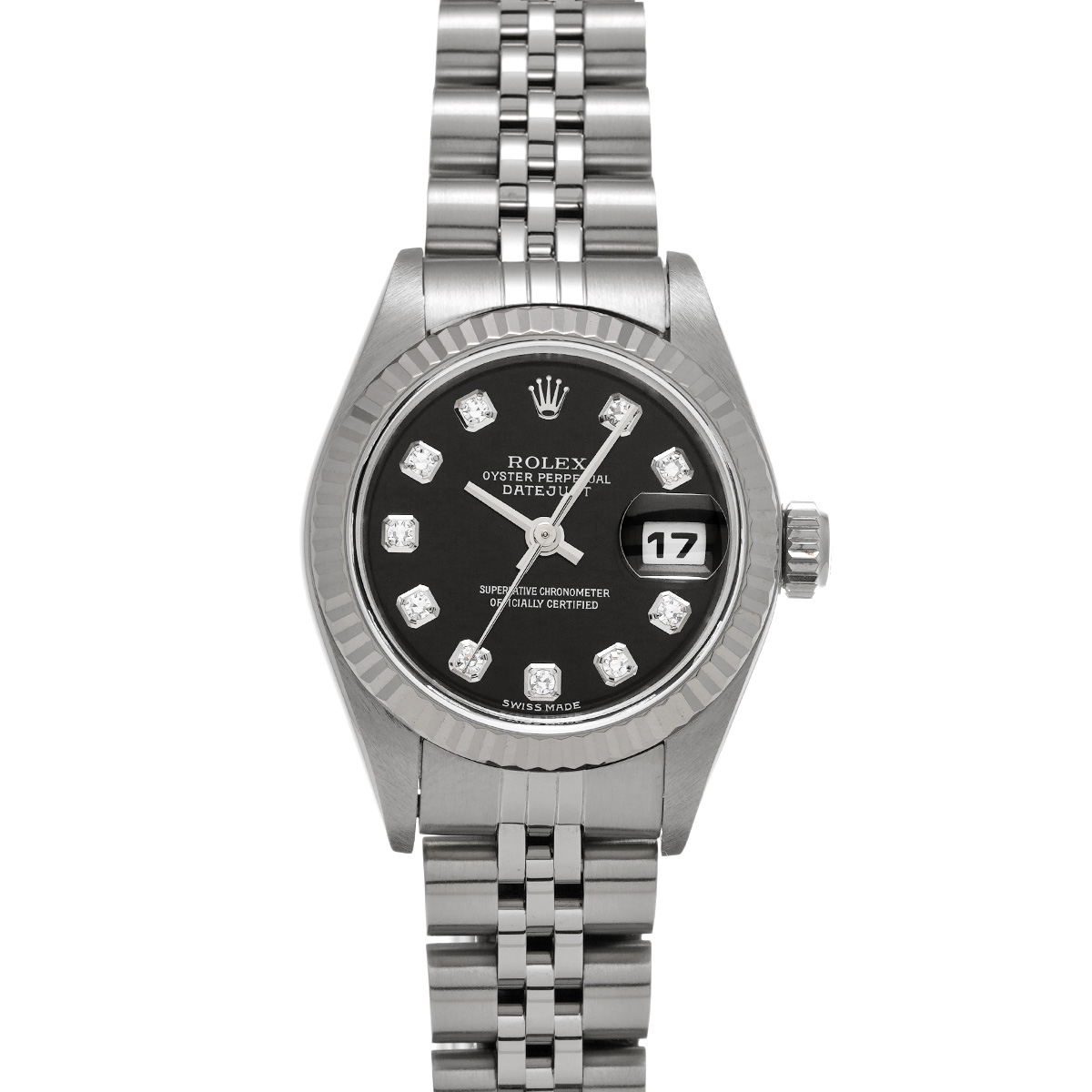 ロレックス デイトジャスト 79174G ブラック/ダイヤモンド レディース 時計 【中古】【wristwatch】