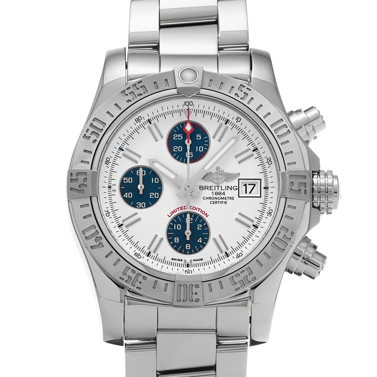 ブライトリング アベンジャー II A133813K/A760 ホワイト/ブルー メンズ 時計 【中古】【wristwatch】