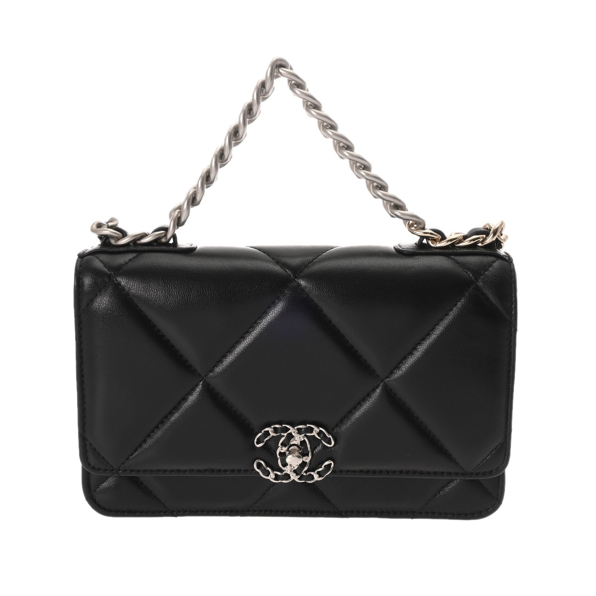 シャネル チェーンウォレット CHANEL19 ブラック AP3267 シャイニーラムスキン レディース バッグ 【中古】【bag】