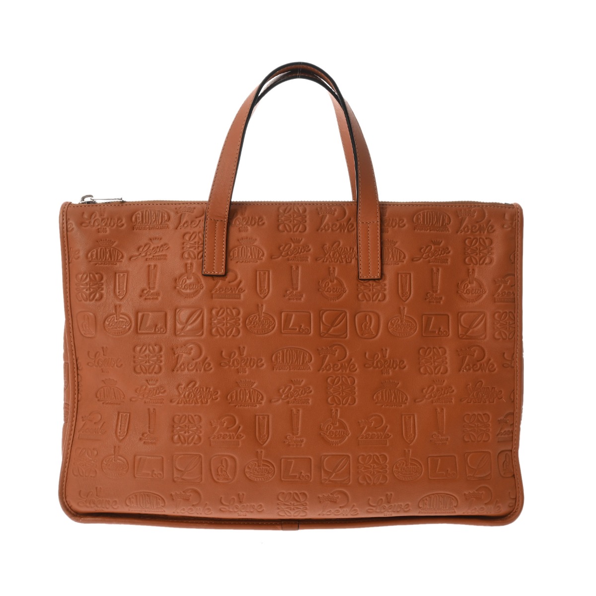 ロエベ ブリーフケース ブラウン カーフ メンズ バッグ 【中古】【bag