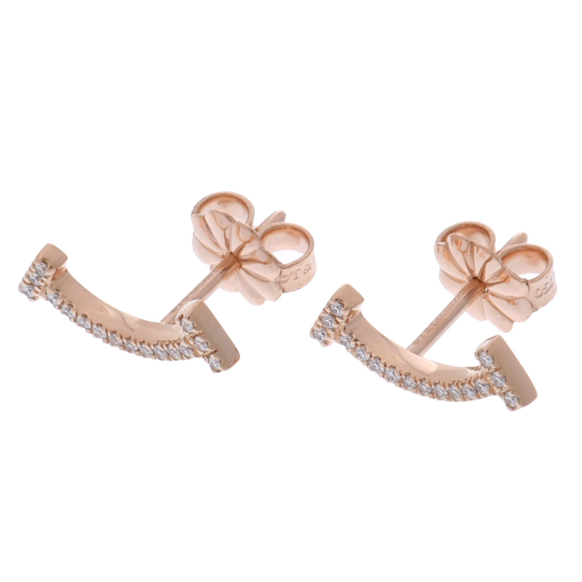 ティファニー Tスマイル ピアス ゴールド K18ピンクゴールド PG