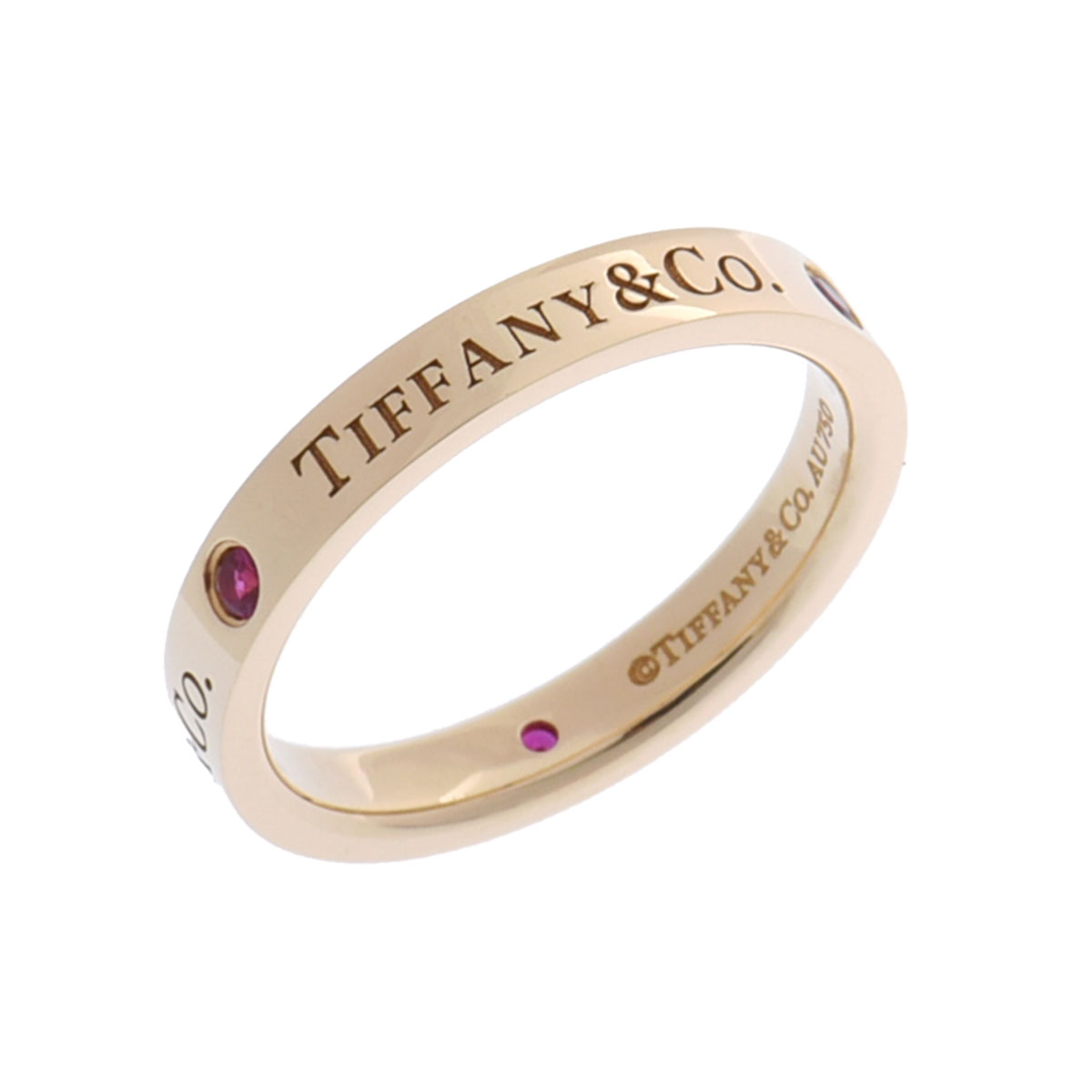 TIFFANY & CO. K18 フラットバンドリング 箱付 TIFFANY&Co ティファニー K18PG ピンクゴールド フラットバンド