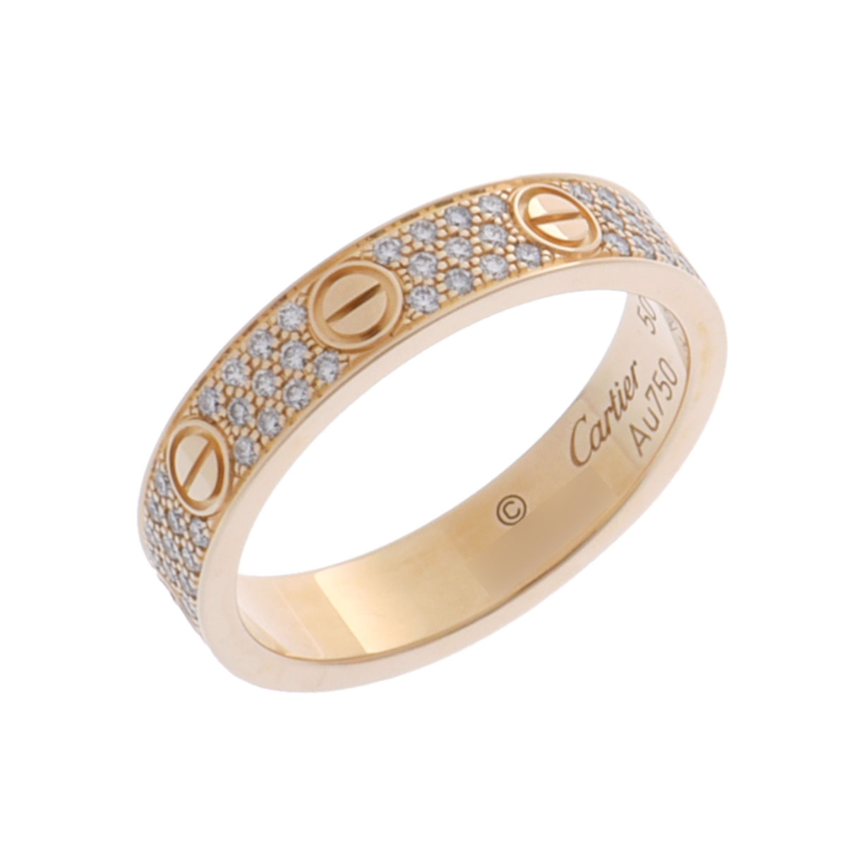 カルティエ ミニラブリング #50 パヴェ ゴールド B4083300 K18
