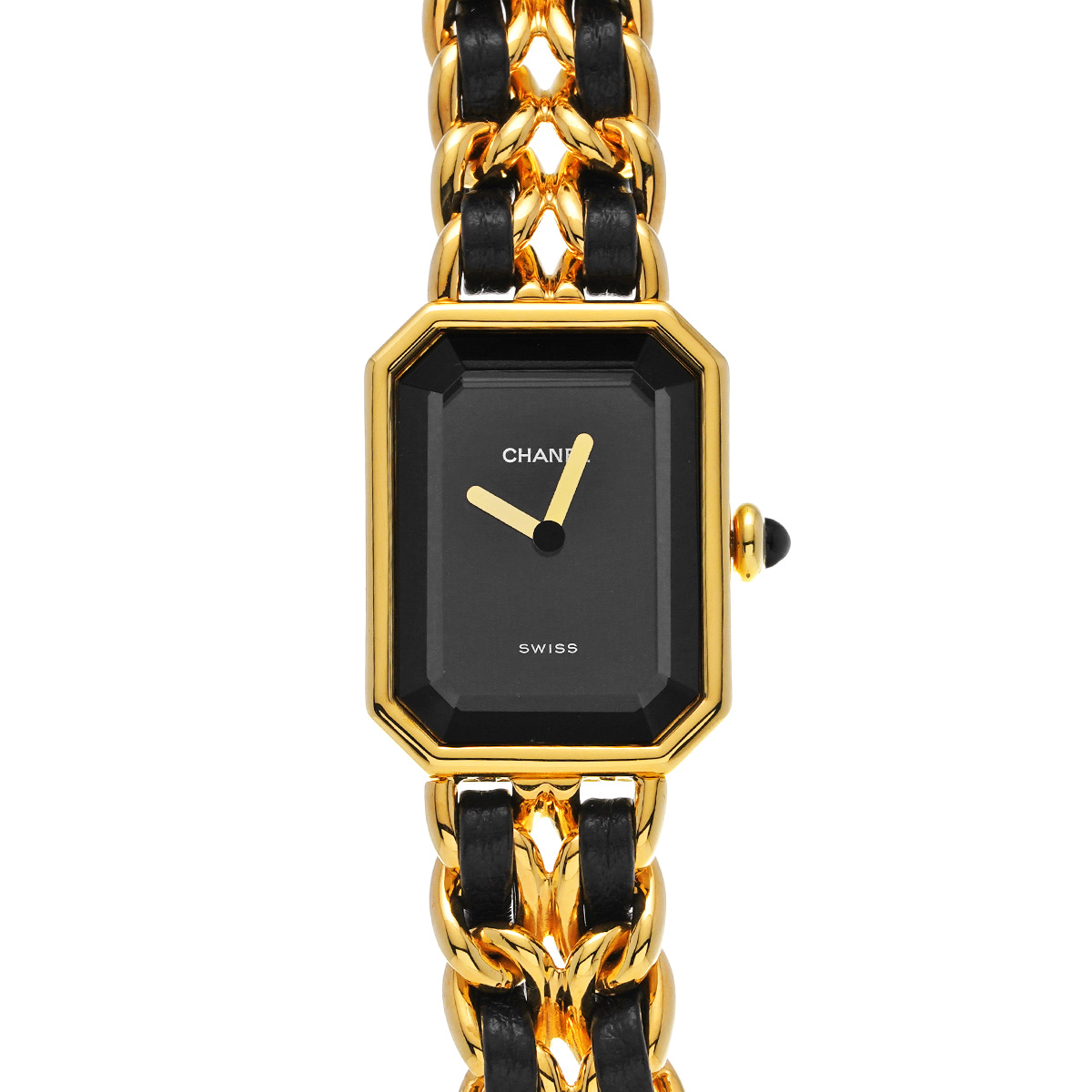 シャネル プルミエール S H0001 ブラック レディース 時計 【中古