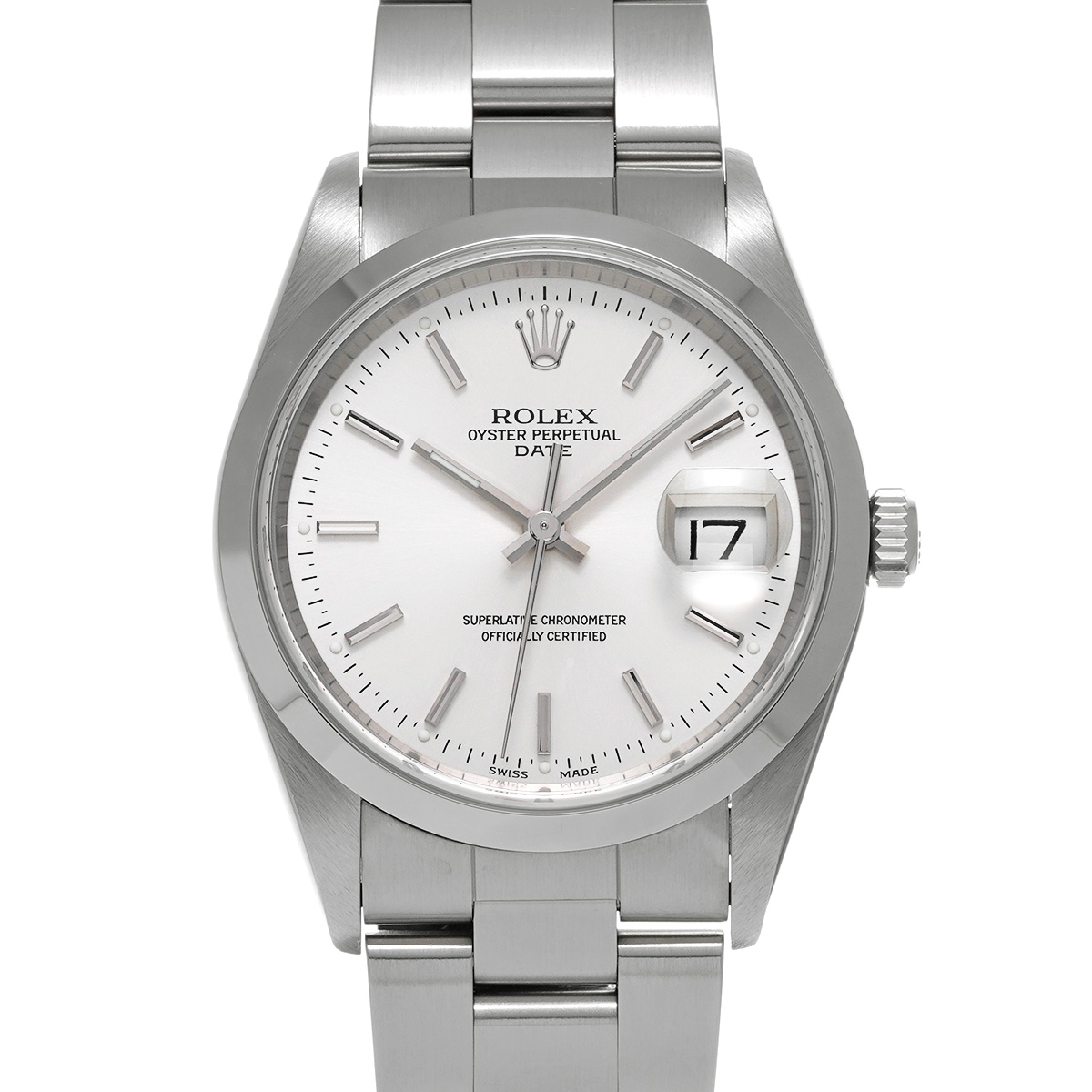 ロレックス オイスターパーペチュアル デイト 15200 シルバー メンズ 時計 【中古】【wristwatch】