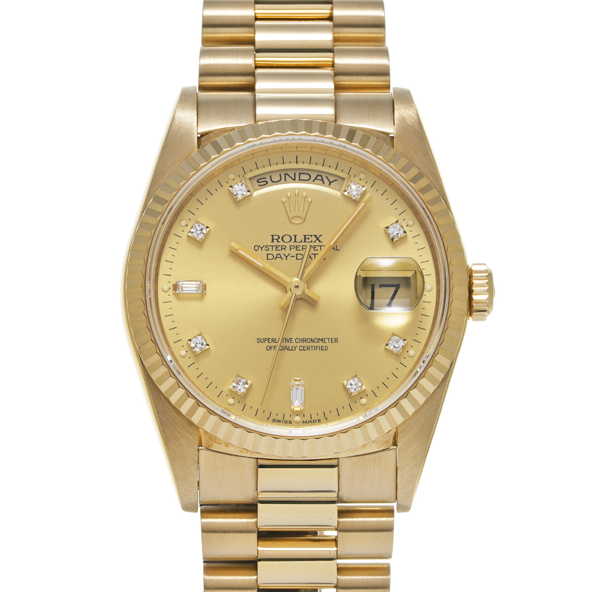 ロレックス デイデイト 18238A シャンパン/ダイヤモンド メンズ 時計 【中古】【wristwatch】