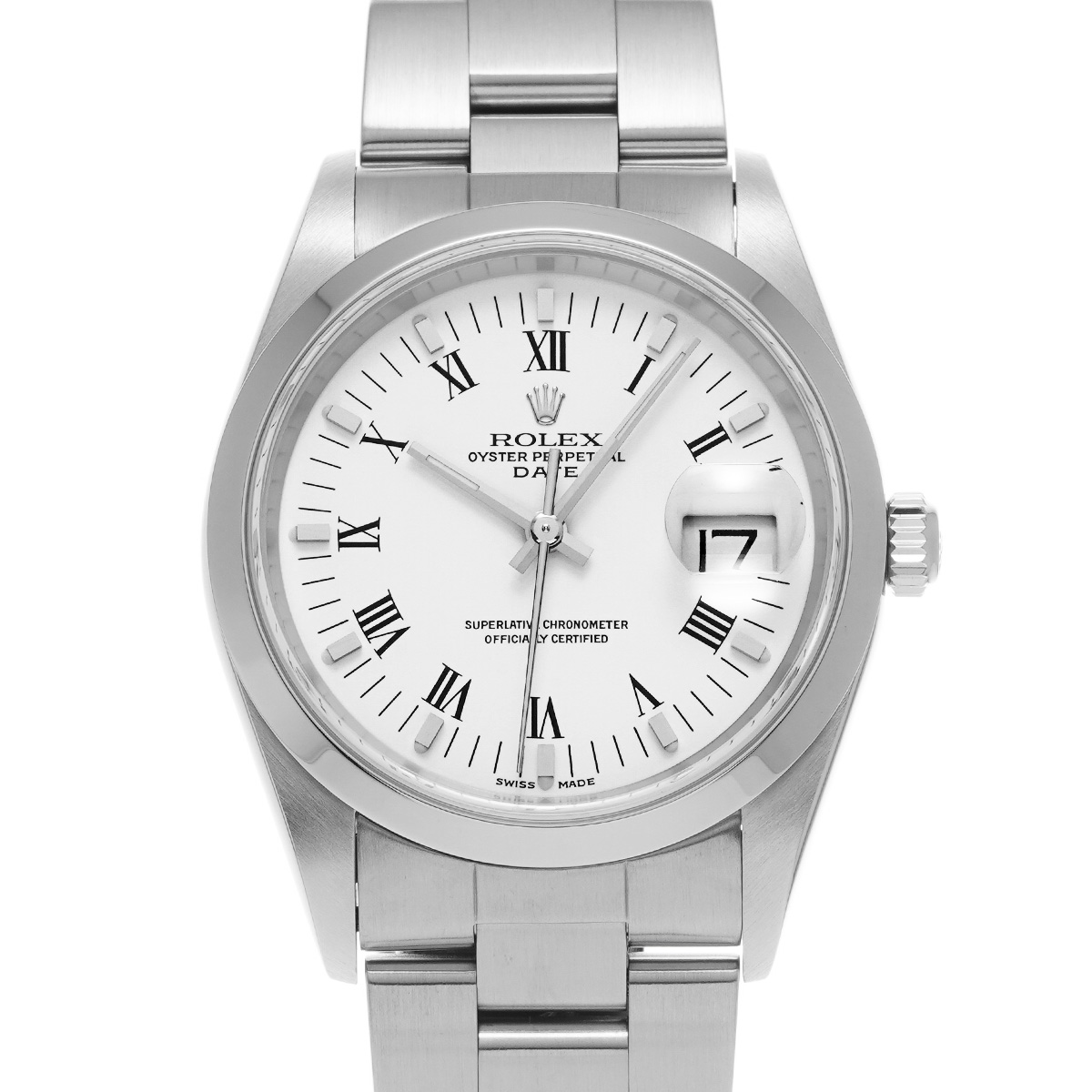 ロレックス オイスターパーペチュアル デイト 15200 ホワイト メンズ 時計 【中古】【wristwatch】