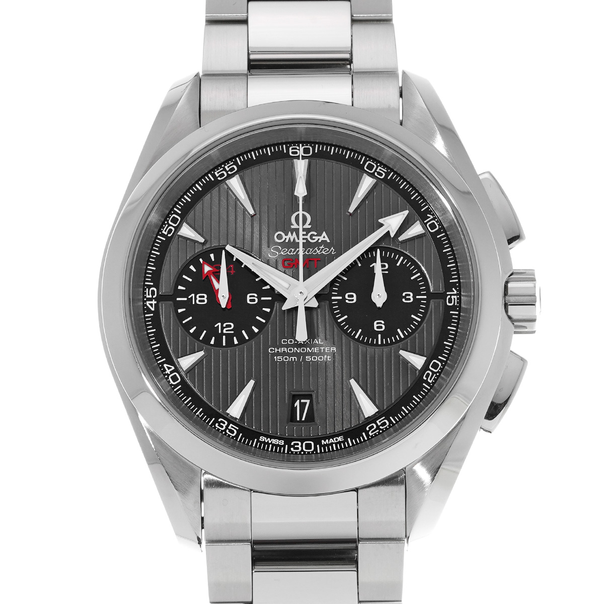 オメガ シーマスター アクアテラ コーアクシャル GMT クロノグラフ 231.10.43.52.06.001 グレー/ブラック メンズ 時計 【中古】【wristwatch】