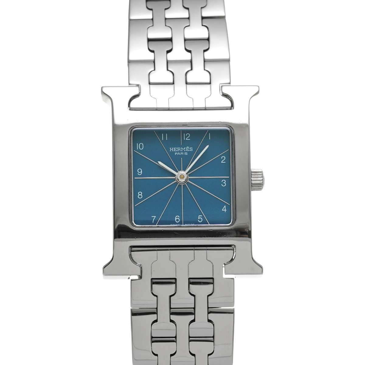 Hermès エルメス HH1.210 レディース 腕時計 稼働品 ブルー エルメス Hウォッチ HH1.210 ブルー レディース 時計 【中古