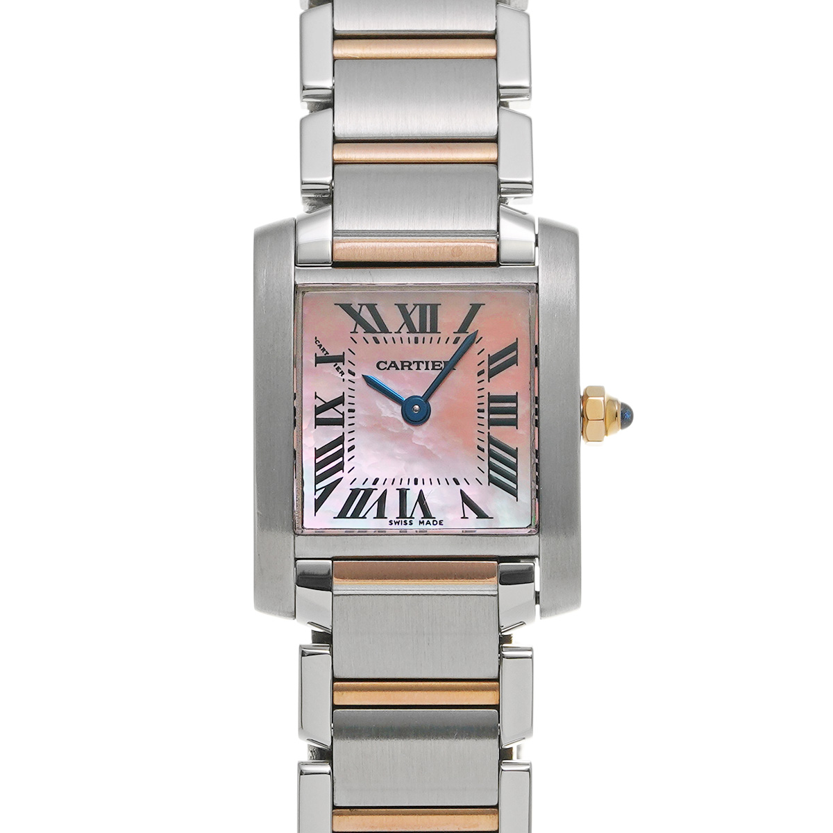 カルティエ タンクフランセーズ SM W51027Q4 ピンクシェル レディース 時計 【中古】【wristwatch】