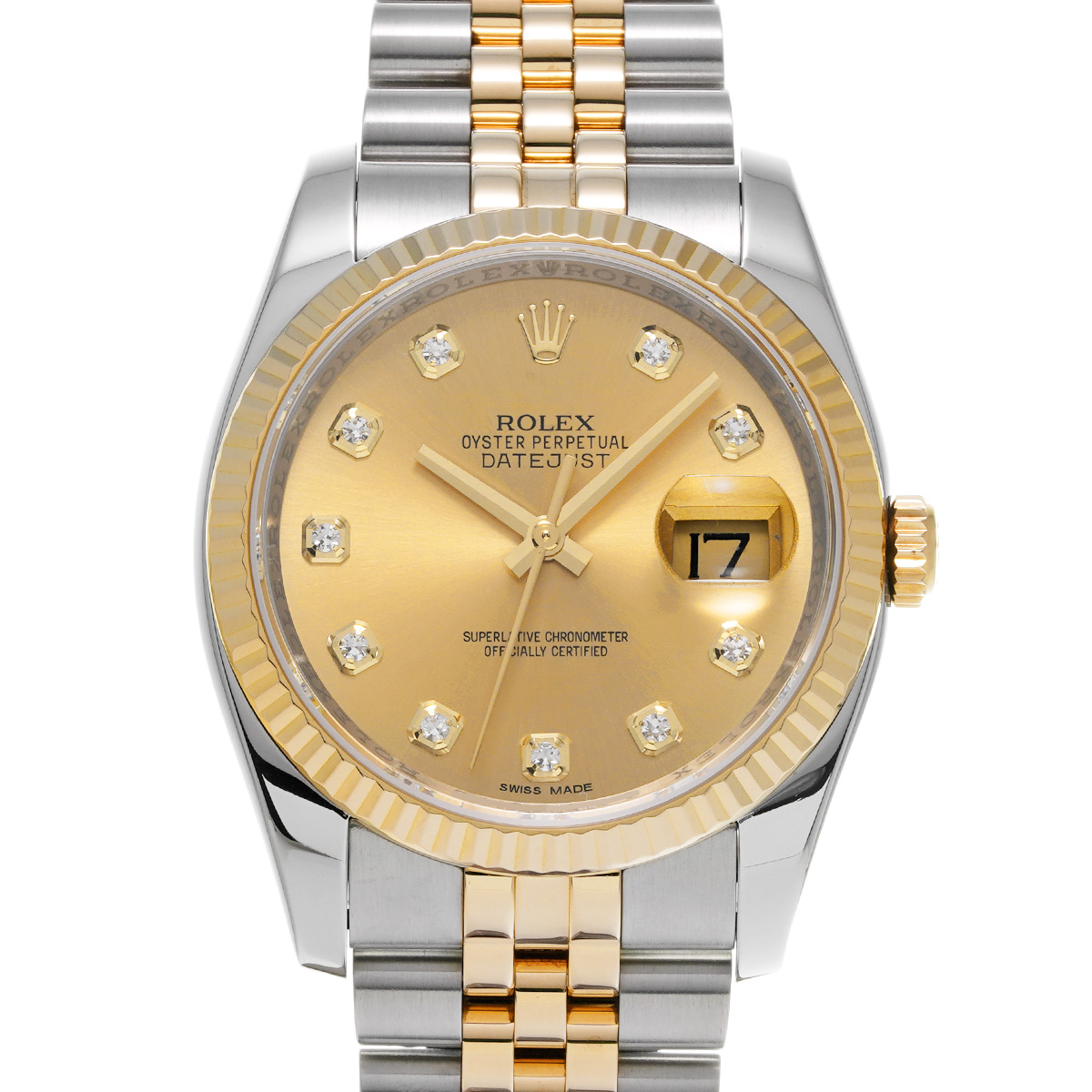 ロレックス デイトジャスト 116233G シャンパン/ダイヤモンド メンズ 時計 【中古】【wristwatch】