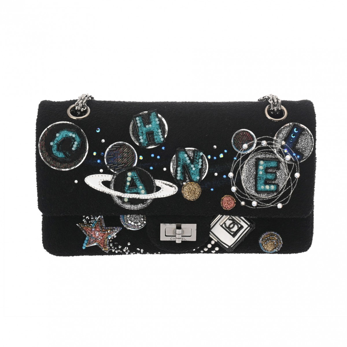 ソンチャン　バッグ　中国限定 シャネル 2.55ハンドバッグ 2017年AW ブラック ツイード レディース