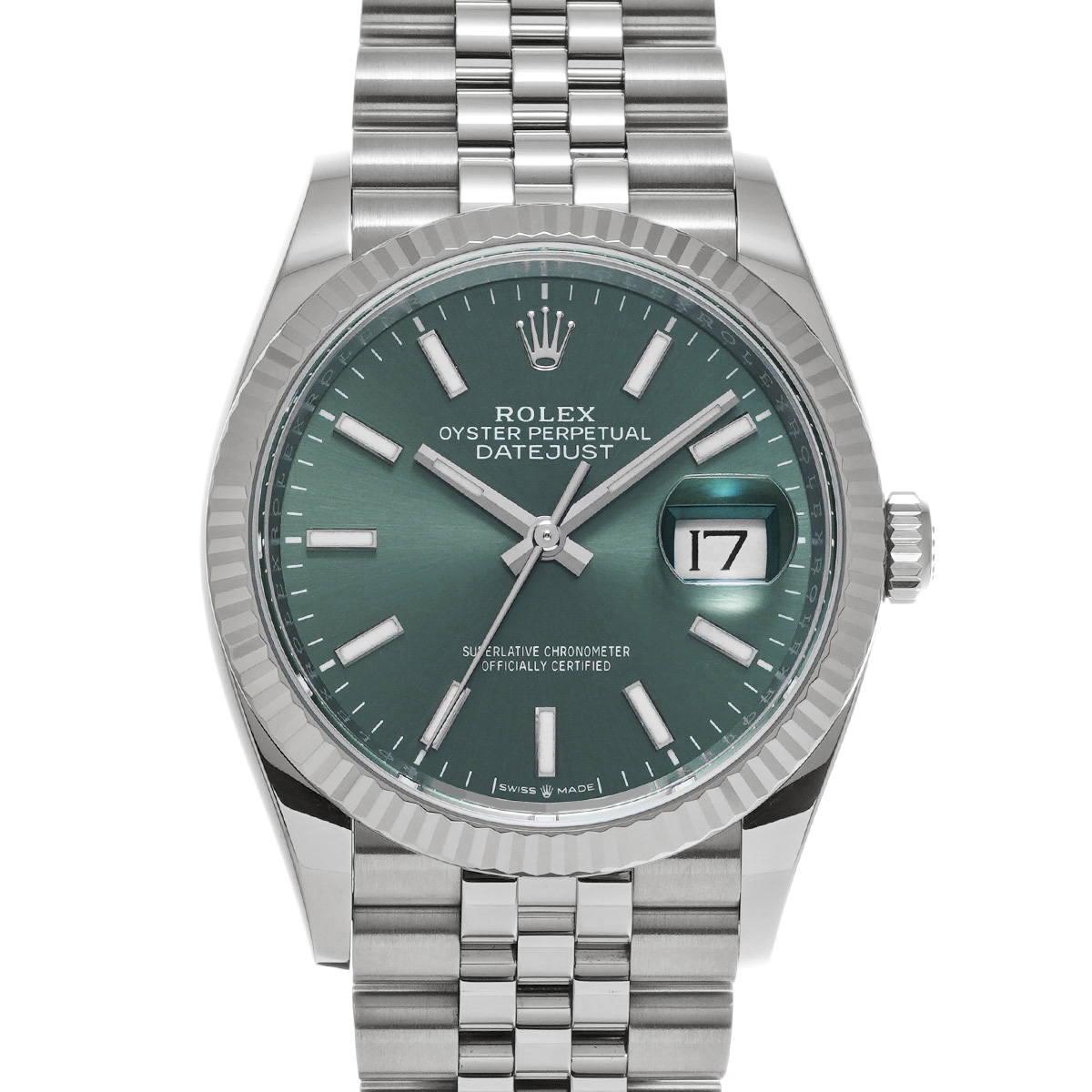 ロレックス デイトジャスト 36 126234 ミントグリーン メンズ 時計 【中古】【wristwatch】